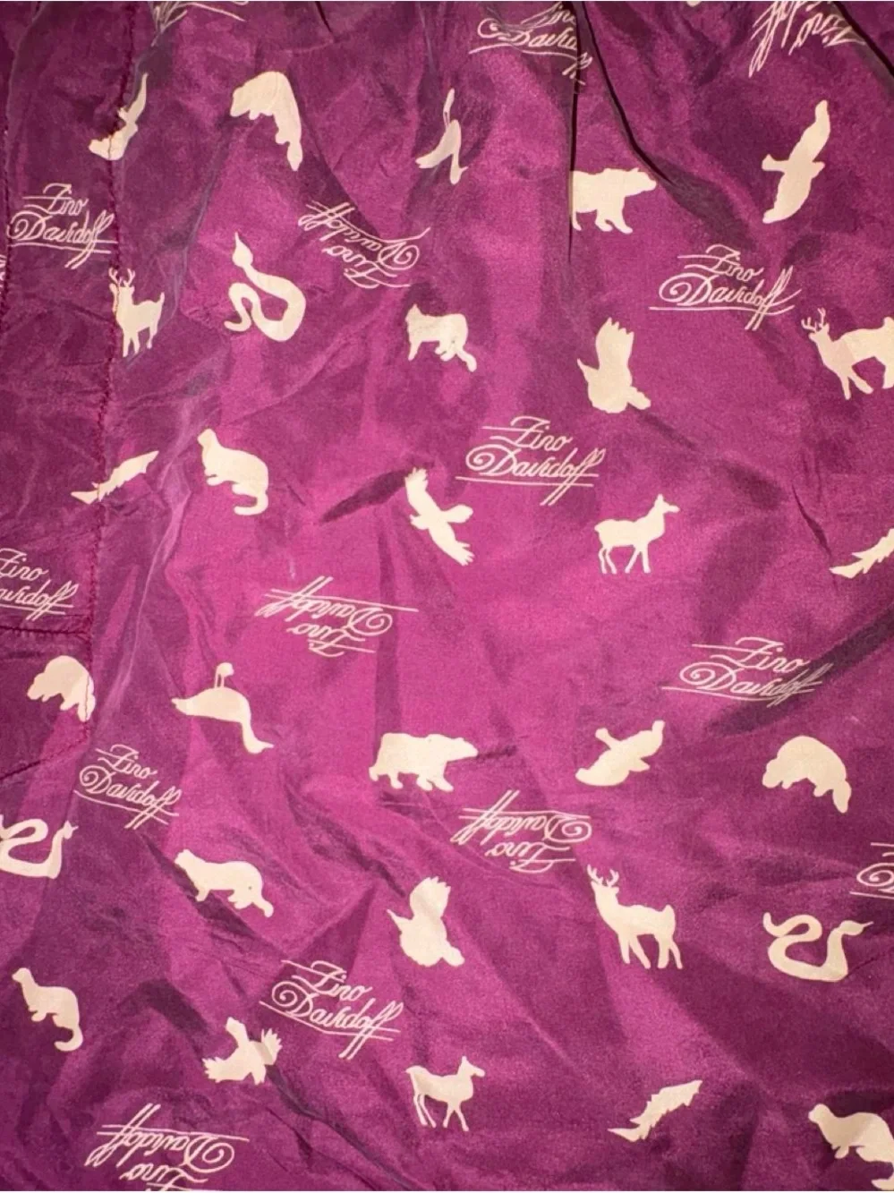 Men's Vintage Zino Davidoff Maroon Printed Silk Boxers